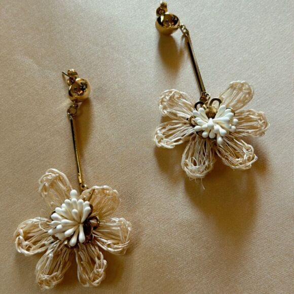 bohemian flower drop earrings A417 - Picture 2 of 4